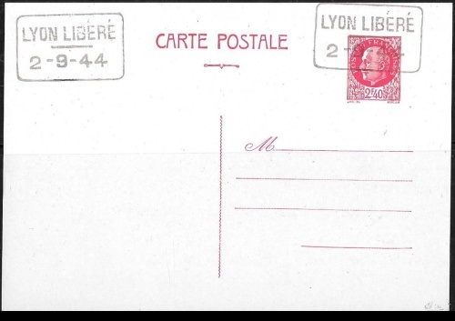 Lyon Entier Postal 2f.40 lyon-EP 2.40